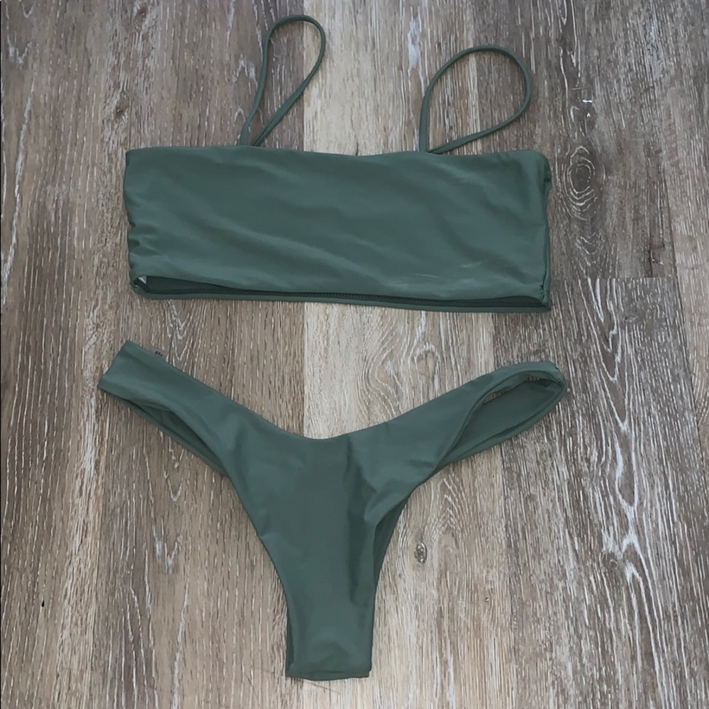 green zaful bikini